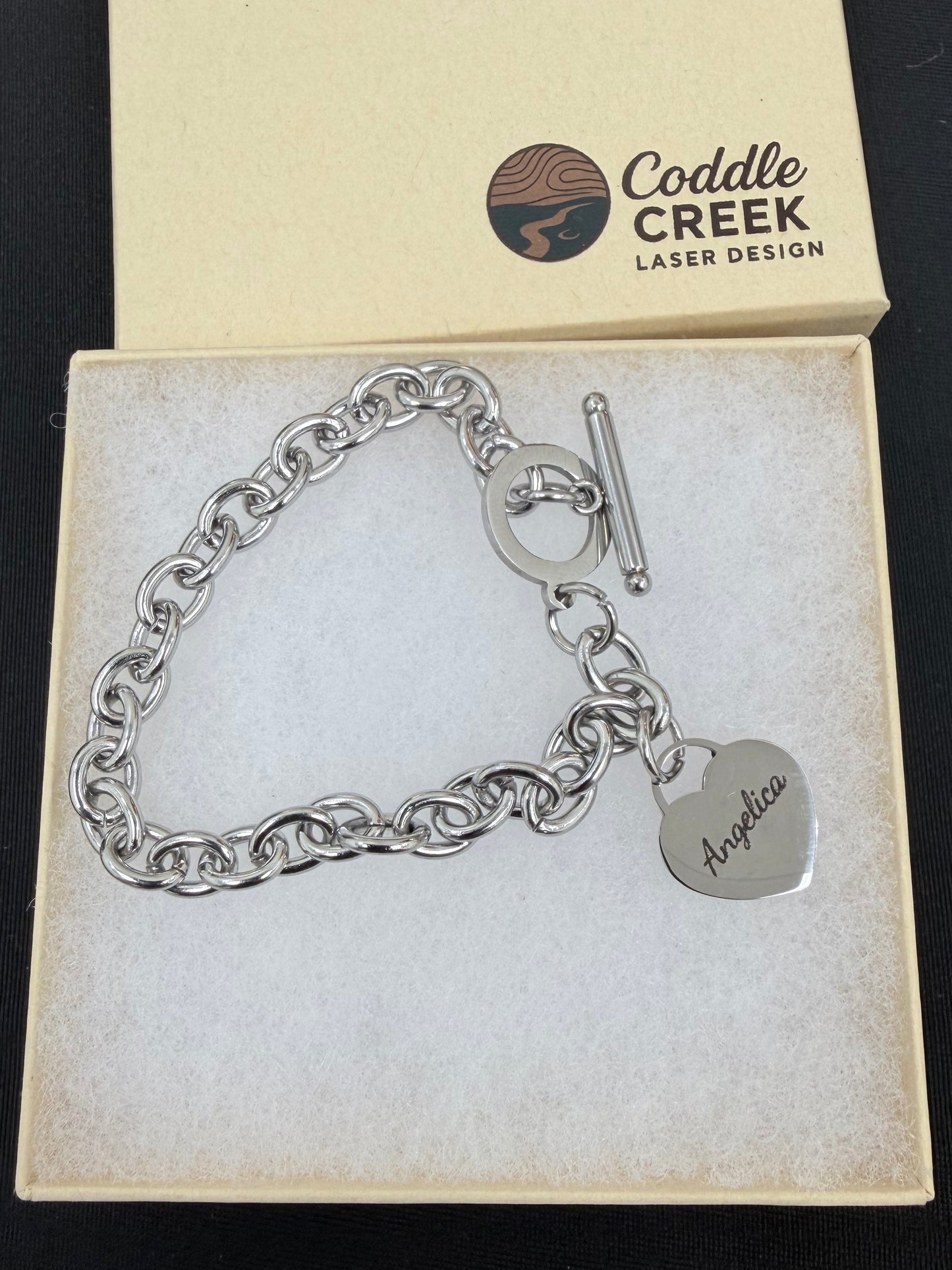 Heart Charm Toggle Bracelet